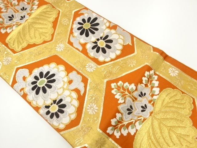 セミアンティーク　袋帯　金糸　桐の花　菊花　着物　091tz セミアンティーク 袋帯 金糸 桐の花 菊花 着物 091tz 【公式通販】